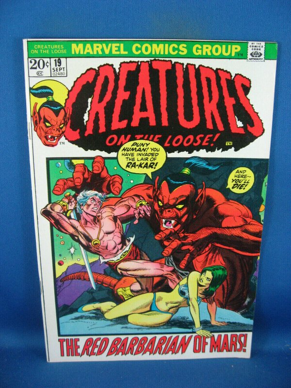 CREATURES ON THE LOOSE 19 VF+MARVEL HORROR 1972