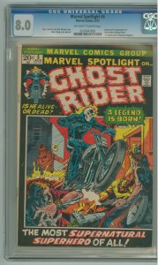 Marvel Spotlight #5  (1972) 1st appearance of Ghost Rider CGC 8.0 OWW pages