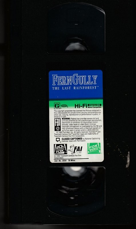 Ferngully The Last Rainforest VHS