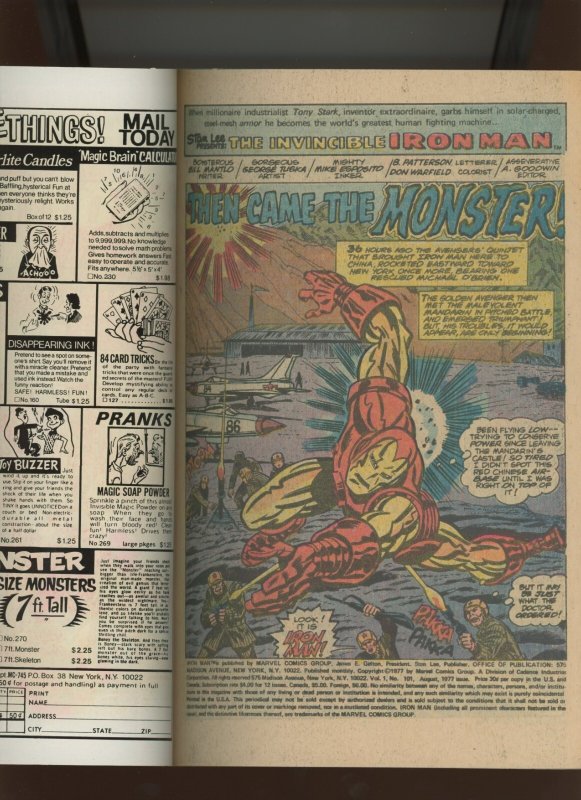 (1977) Iron Man #101: BRONZE AGE! KEY ISSUE! WE COMBINE SHIPPING! (9.0/9.2)
