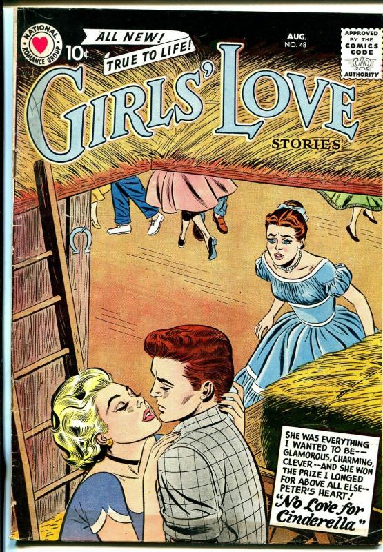 Girls' Love #48 1957 DC-barn dance romance triangle cover-VG