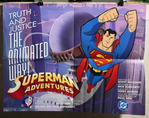 1996 SUPERMAN ADVENTURES 22x17 PROMO Poster G/VG 3.0 DC Comics Animated Series
