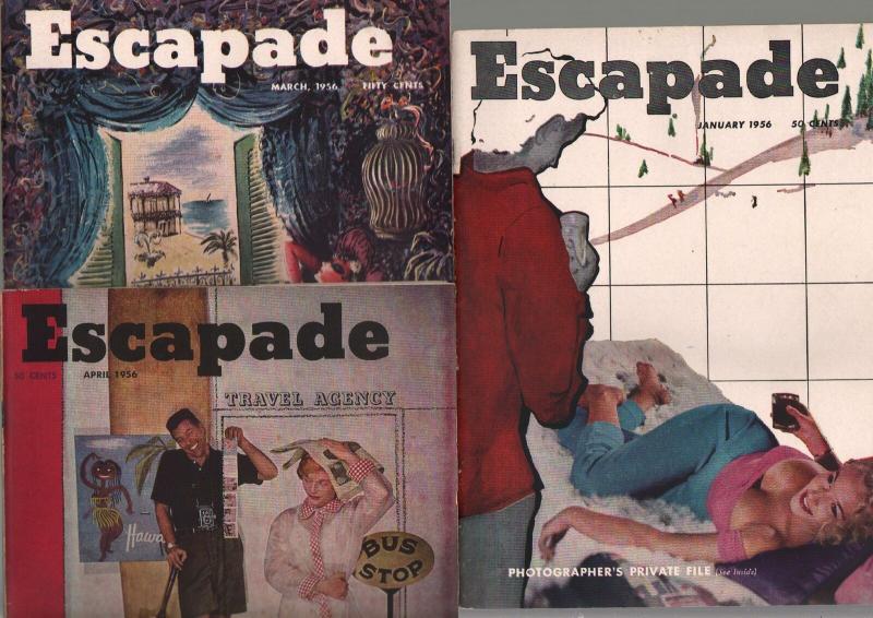 Escapade-Vintage Man's Magazine Lot of 15 1950's-cheesecake-pulp fiction-VG