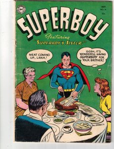 Superboy #36 1954 Story Of Superboy's Sister! Affordable-Grade VG+ BEANTOWN CERT