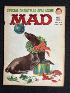 1964 MAD Humor Magazine #84 G/VG 3.0 Alfred E Neuman / Christmas Seal Issue