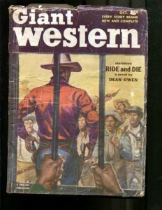 GIANT WESTERN-1952-OCT-LOUIS L'AMOUR-PULP VIOLENCE !! G/VG