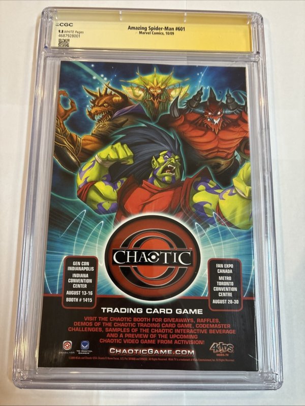 Amazing Spider-Man (2009) # 601 (CGC 9.8 WP) Signed J.Scott Campbell • Marvel