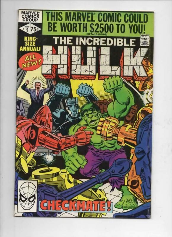 HULK #9 King Size, VF, Bruce Banner, Incredible, Ditko, 1980, Marvel