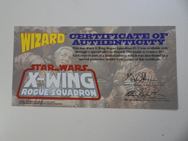 Star Wars: X-Wing Rogue Squadron #½ (1997) Wizard Exclusive W/COA VF+ Condition