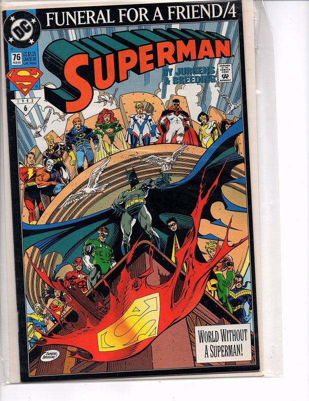 DC Comics Superman #76 1st Print Funeral for a Friend