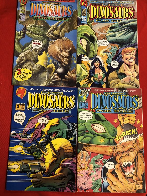 DINOSAURS FOR HIRE #2,3.4 & #5 MALIBU COMICS 1993 /  VF + / -