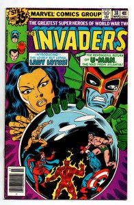 Invaders #38 newsstand - Lady Lotus - Captain America - 1979 - VF/NM