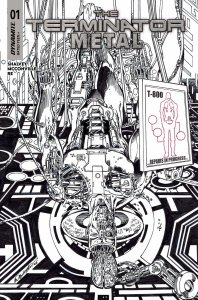 Terminator Metal #1 Dynamite Ent. Bob Layton 1:5 B&W Variant Cover M Near Mint