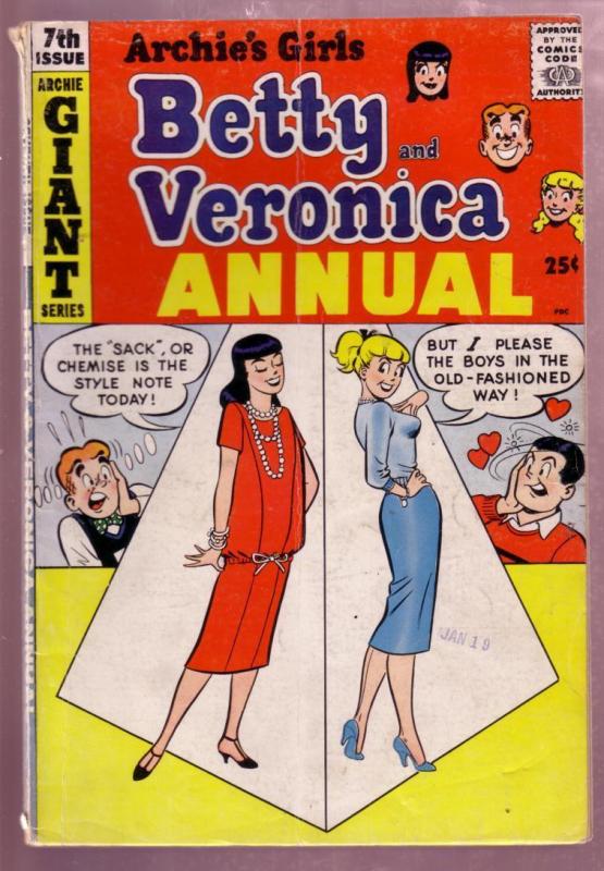 ARCHIE'S GIRLS BETTY AND VERONICA ANNUAL #7 1959 GIANT VG