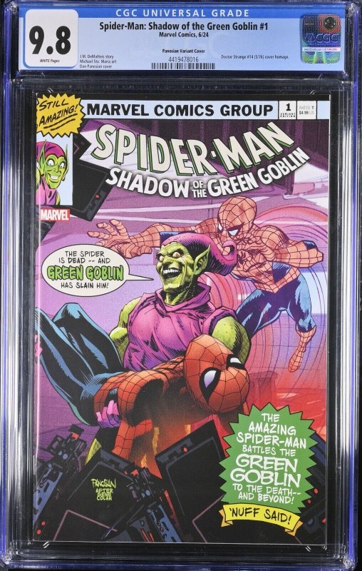 Spider-Man Shadow of the Green Goblin #1 CGC 9.8 Doctor Strange 14 Homage 2024