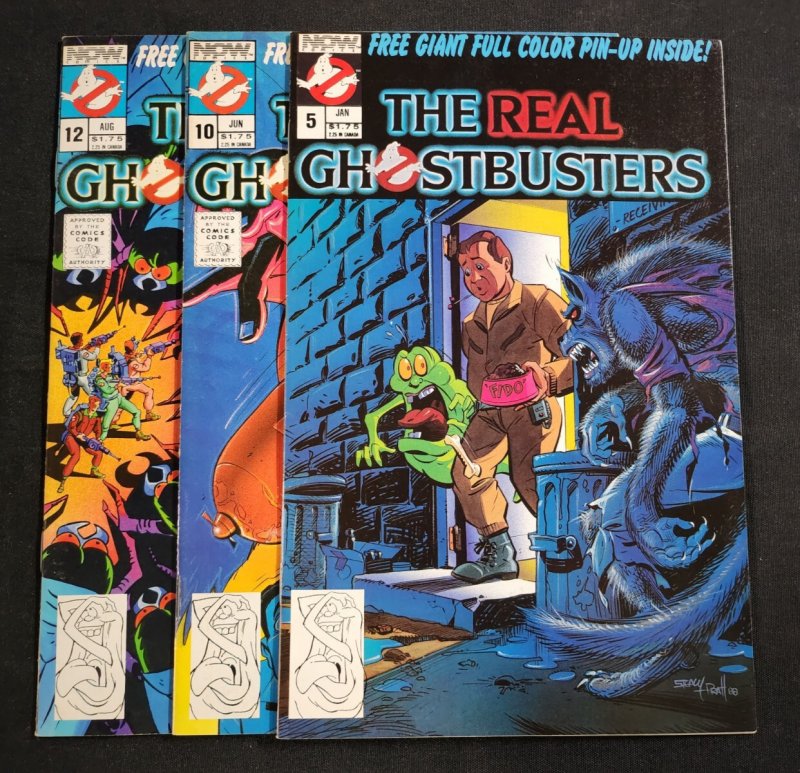 Real Ghostbusters 3PC #5, 10, 12 - NOW Comics (8.0/8.5) 1988/89