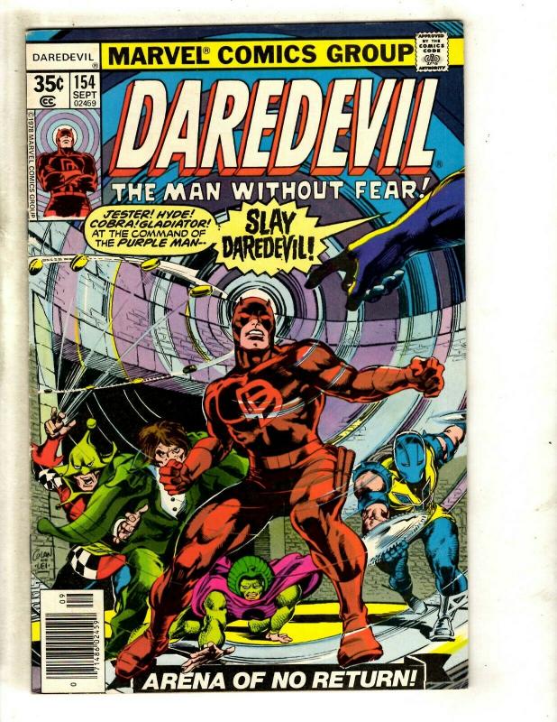 Daredevil # 154 VF- Marvel Comic Book Captain America Avengers Defenders NP9