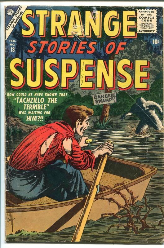 STRANGE STORIES OF SUSPENSE #13 1956-ATLAS-EVERETT-SWAMP THING-vg minus