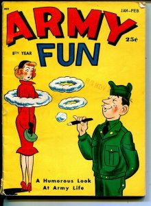 Army Fun 1/1959-Crestwood-military themes-spicy cartoons-jokes-comics-VG/FN-