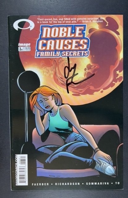 Noble Causes: Family Secrets #3  (2002) 1ST INVINCIBLE SIGNED BY JAY FAERBER COA