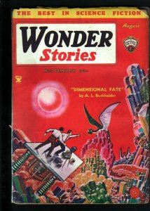 WONDER STORIES 1934 AUG-FRANK R PAUL-DIMENSIONAL FATE G