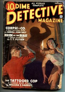 Dime Detective Pulp February 1936- Race Williams- Tattooed Cop- g