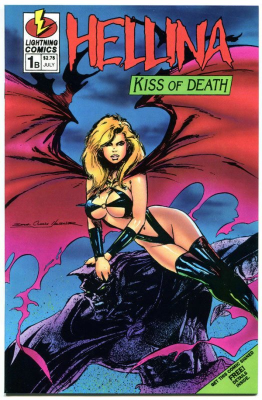 HELLINA #1, KISS of DEATH, VF/NM, Femme Fatale, Good Girl, 1995,more  in store