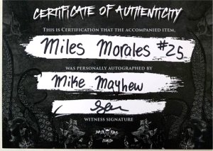 Miles Morales Spider-Man #25 Mike Mayhew Virgin Drip Variant  Signed W/COA.