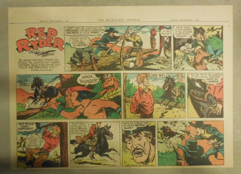 Red Ryder Sunday Page by Fred Harman from 9/1/1946 Half Page Size! 