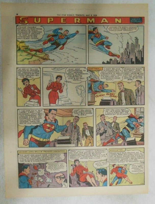 Superman Sunday Page #1019 by Wayne Boring from 5/10/1959 Tabloid Page Size