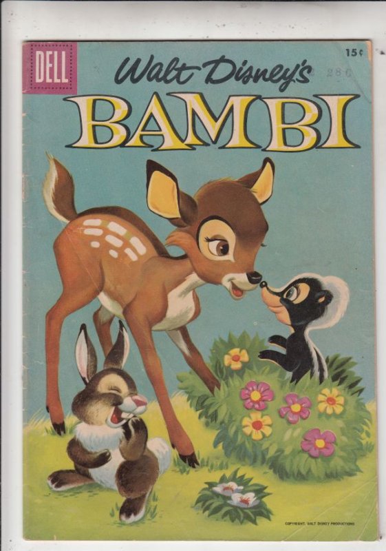 Movie Classics Bambi #3 (Apr-56) VG/FN Mid-Grade Bambi and Thumper