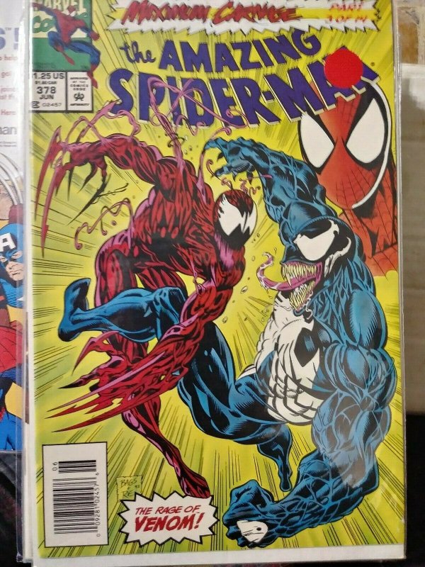 Amazing Spider-Man # 378 1993 marvel MAXIMUM CARNAGE pt 3 venom eddie brock