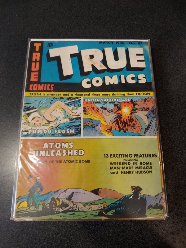 ​TRUE COMICS #47 GOLDEN AGE CLASSIC VG ATOM BOMB ISSUE