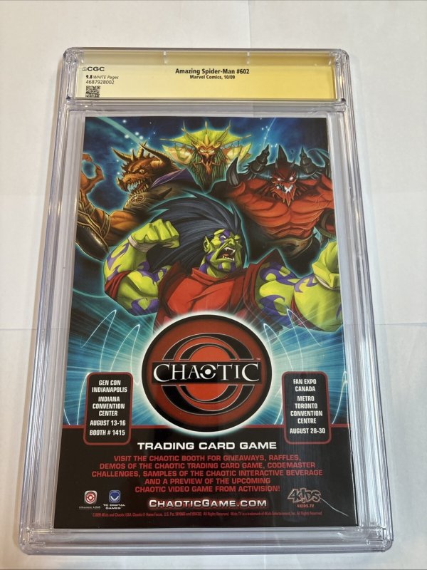 Amazing Spider-man (2009) # 602 (CGC 9.8 SS) Signed Adi Granov ( Not Campbell)