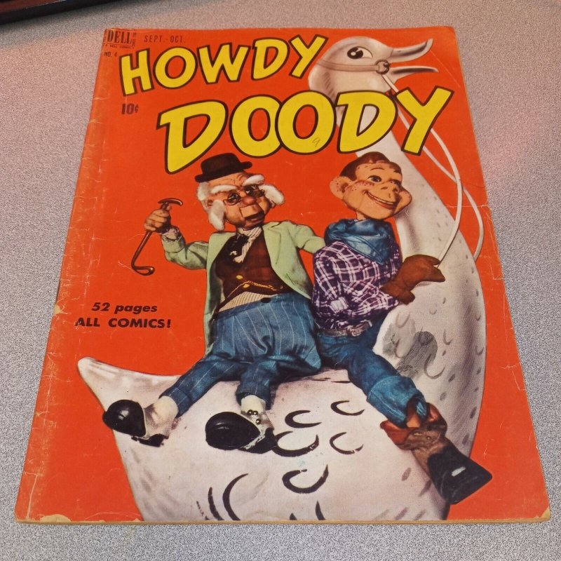 HOWDY DOODY #4 dell comics 1950 CLARABELL EARLY ISSUE GOLDEN AGE western tv show