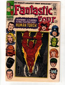 Fantastic Four #54 (1966) Affordable-Grade VG+ Inumans Key! Black Panther Wow!