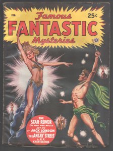 Famous Fantastic Mysteries 2/1947-Virgil Finlay Good Girl Art cover-Star Rov...