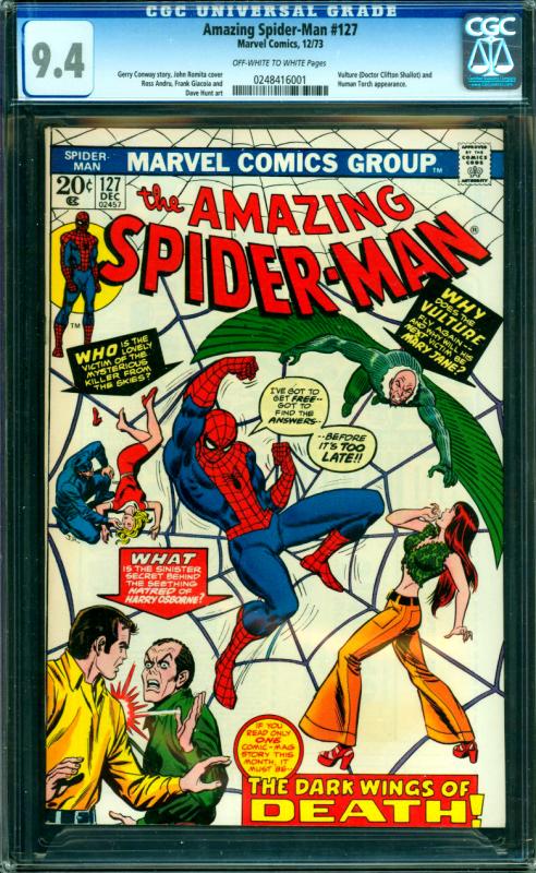 Amazing Spider-Man #127 CGC Graded 9.4 Vulture & Human Torch App.