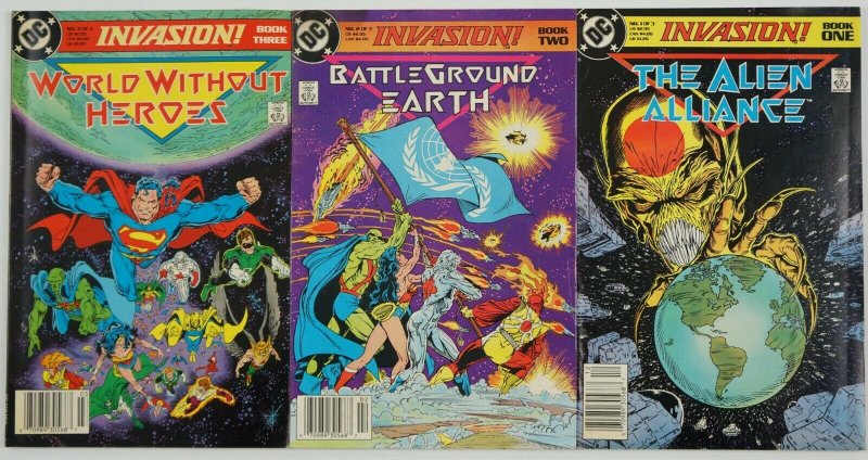 Invasion #1-3 FN/VF complete series - all newsstand todd mcfarlane keith giffen
