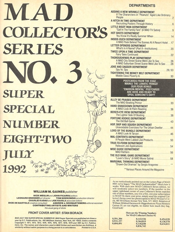 MAD SUPER SPECIAL #82 (Summer1982) 9.0 VF/NM  Jack Davis!  Mort Drucker!