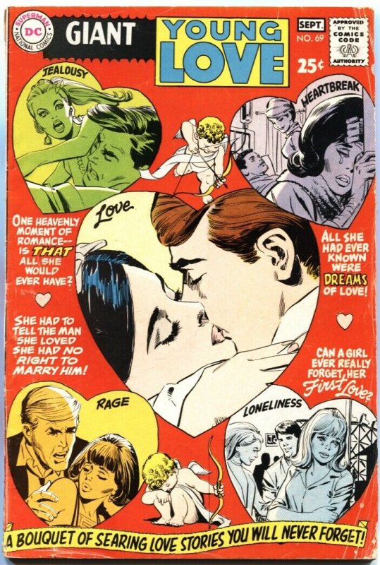 YOUNG LOVE #69-GIANT ISSUE-ROMANCE COVER-MOD FASHIONS AND HAIR STYLES