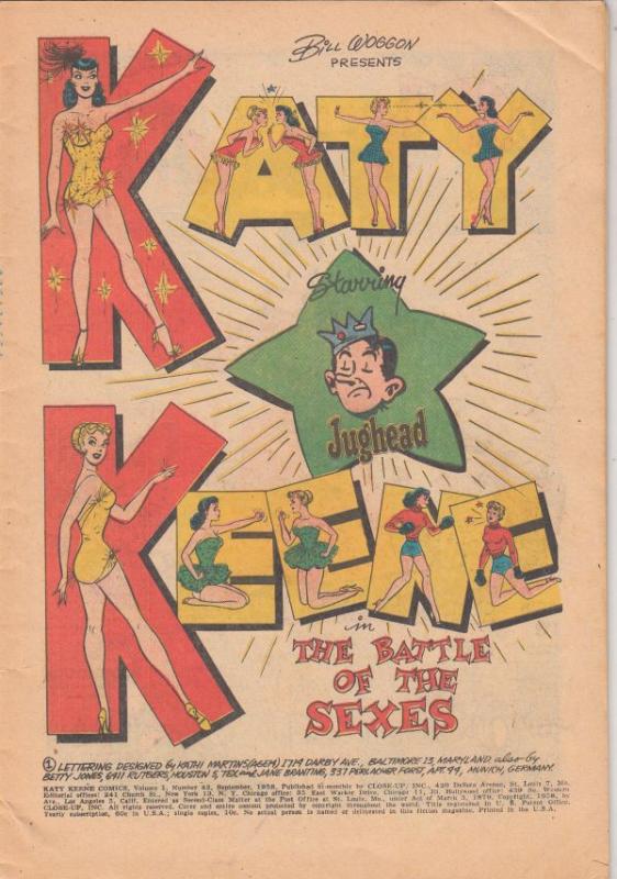 Katy Keene #42 (Nov-58) VG- Affordable-Grade Katy Keene