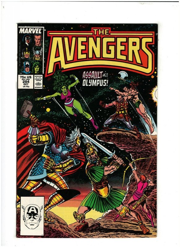 Avengers #284 FN/VF 7.0 Marvel Comics 1987 Captain America, Thor & She-Hulk 