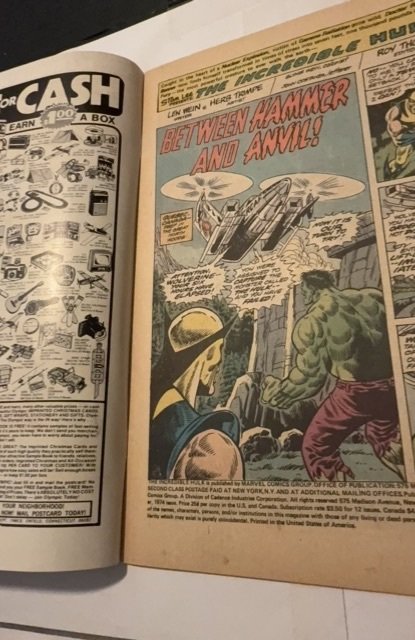 The Incredible Hulk #182 (1974)3 wolverine app w mvs intact