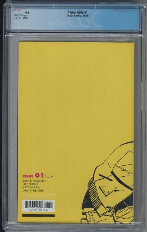 Paper Girls #1 CGC 9.8 Brian K. Vaughn Of Saga & Y the last Man Amazon Series!!!