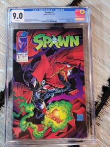 CGC 9.0 Spawn #1 Comic Book 1992 Image 1st Appearance Spawn Al Simmons 2nd Logo