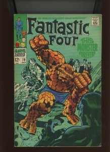 (1968) Fantastic Four #79: SILVER AGE! A MONSTER FOREVER? (4.5)