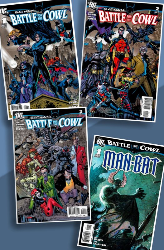 Battle for the Cowl #1-3 (complete series) + Man-Bat One-Shot Tie-in! 2009 VF/NM