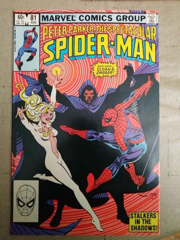 PETER PARKER,SPECTACULAR SPIDER-MAN #81 (Early Cloak & Dagger app) Marvel, 1983