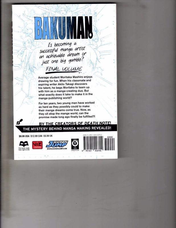 Bakuman Vol 20 TPB Manga Anime Bleach Naruto Dragonball Death Note WR1